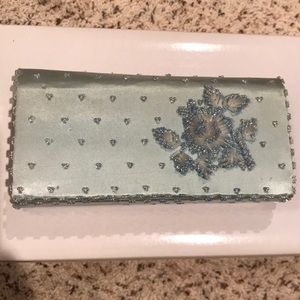 Vintage Satin Beaded Clutch/Wristlet